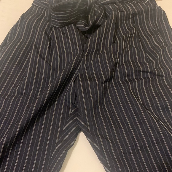 Navy blue stripped flared pants - Picture 2 of 6